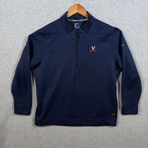 Nike Golf Mens Virginia Cavaliers UVA Quarter Zip Navy Blue XL (Fits Large)
